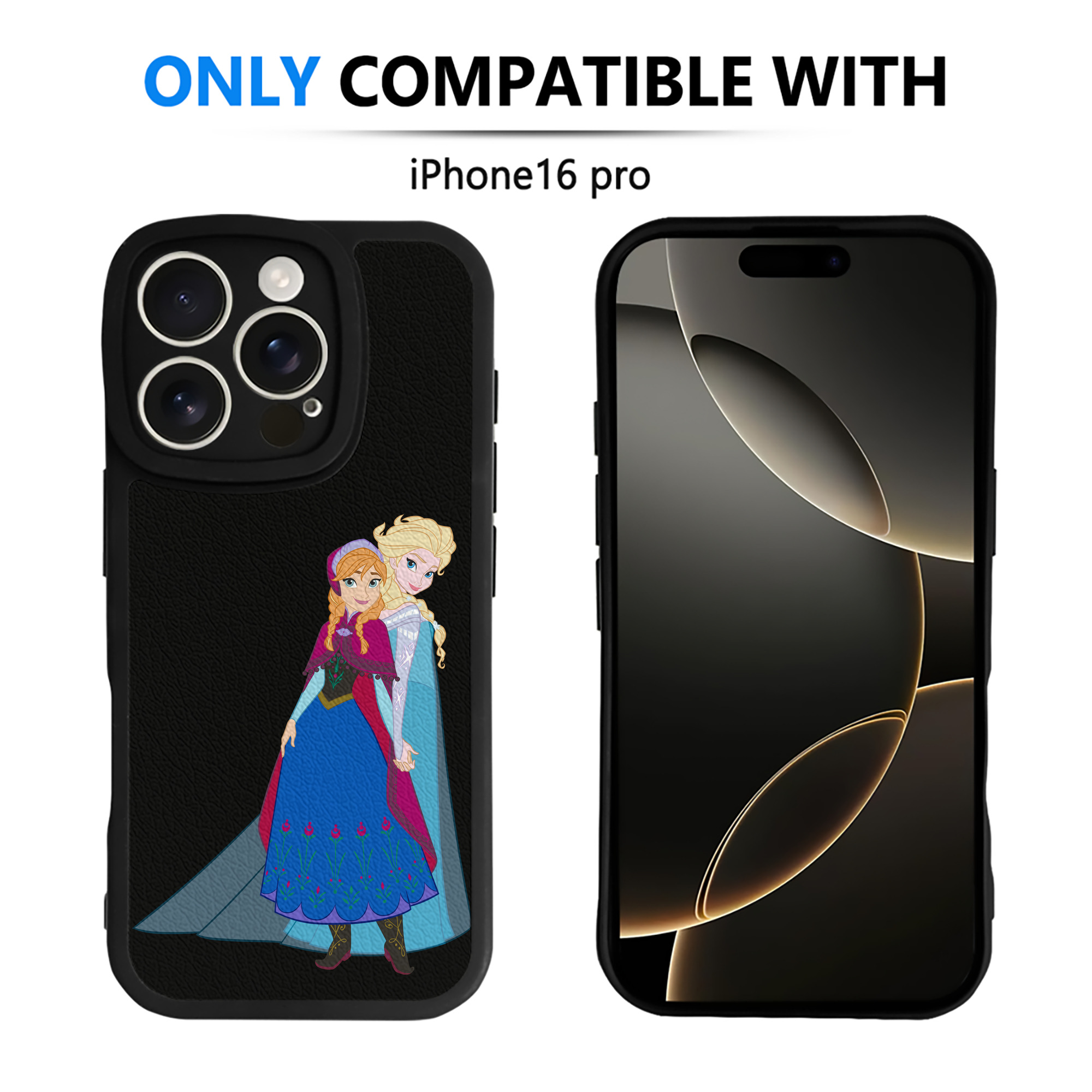 （画像用） アナと雪の女王 アンナ エルサ Frozen Anna Elsa 【iPhone 16シリーズ対応】シリコンスマホケース（レザー調） 材質：シリコン
